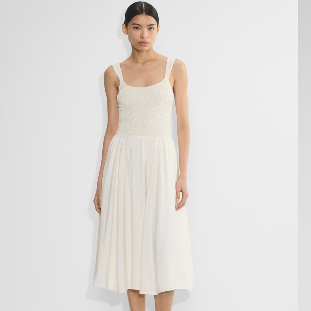 Aritzia Cream Sleeveless Midi Sundress